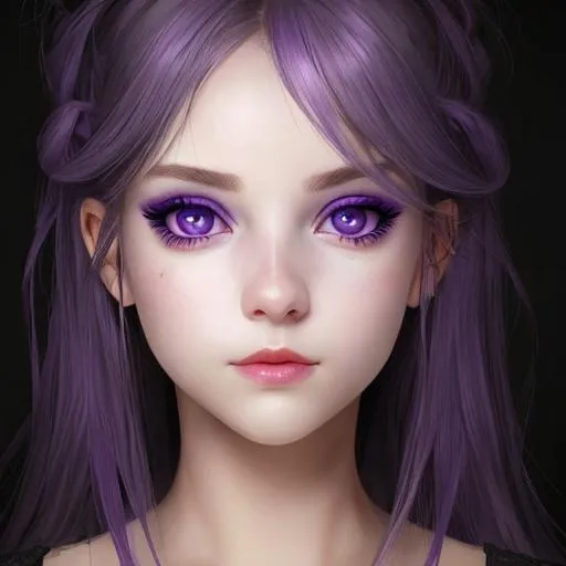 Prompt: Violet eyes, beautiful girl