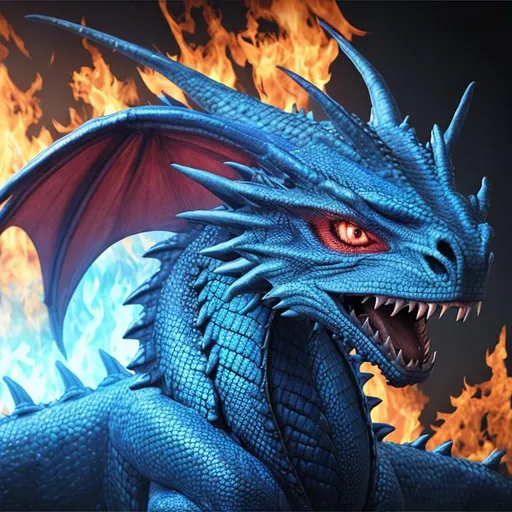 Prompt: DRAGON FIRE BLUE 4k, realistic, perfect