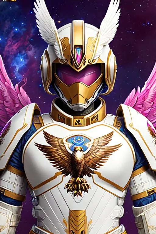 Prompt: Poster art, high-quality high-detail highly-detailed breathtaking hero ((by Aleksi Briclot and Stanley Artgerm Lau)) - ((a Eagle)),  detiled eagle mech suit, 8k ivory and magenta helmet, highly detailed eagle head helmet, glowing chest emblem ,carbon fibre helmet, mech armor, detailed feathers, queen of the eagles, detailed ivory mech suit, full body, black futuristic mech armor, wearing mech armour suit, 8k,  full form, detailed forest wilderness setting, full form, epic, 8k HD, ice, sharp focus, ultra realistic clarity. Hyper realistic, Detailed face, portrait, realistic, close to perfection, more black in the armour, 
wearing blue and black cape, wearing carbon black cloak with yellow, full body, high quality cell shaded illustration, ((full body)), dynamic pose, perfect anatomy, centered, freedom, soul, Black short hair, approach to perfection, cell shading, 8k , cinematic dramatic atmosphere, watercolor painting, global illumination, detailed and intricate environment, artstation, concept art, fluid and sharp focus, volumetric lighting, cinematic lighting, 
