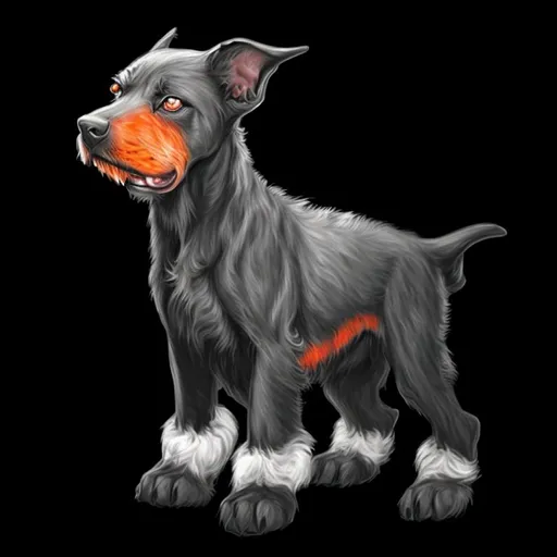 Prompt: hellhound puppy, digital art