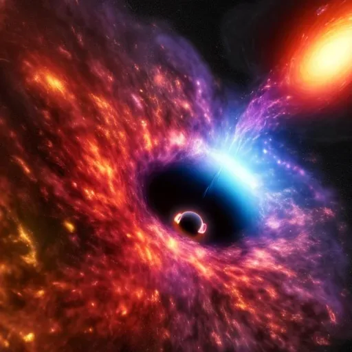Prompt: black hole destroying a galaxy