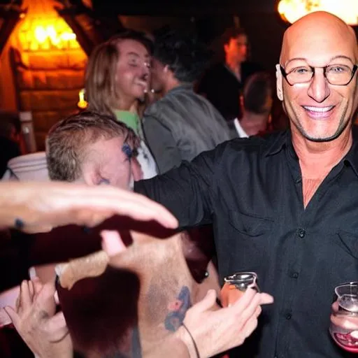 Prompt: howie mandel at a party