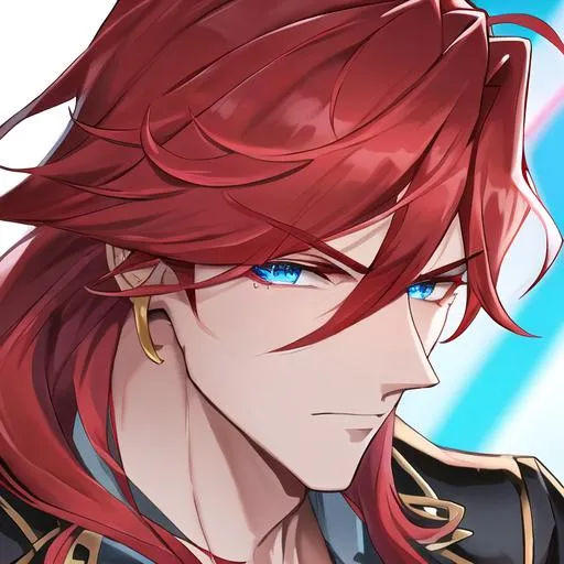 Prompt: Zerif 1male (Red side-swept hair falling between the eyes, sharp and sassy blue eyes), highly detailed face, 8K, Insane detail, best quality, UHD, handsome, flirty, muscular, Highly detailed, insane detail, high quality. black sunglasses resting on his head, gold jewelry, movie star, hollywood