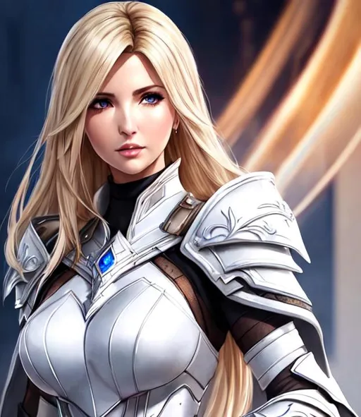 Prompt: Modern movie poster, a final fantasy watercolor full body concept art with Ivanka Trump, dark blonde hair, realistic face, in white Dragoon Artifact armor, parted bangs, brown eyes, ethereal, jewelry set balayage wild hair, royal vibe, highly detailed, digital painting, Trending on artstation , HD quality, tan skin, Big Eyes,artgerm,by Ilya Kuvshinov 