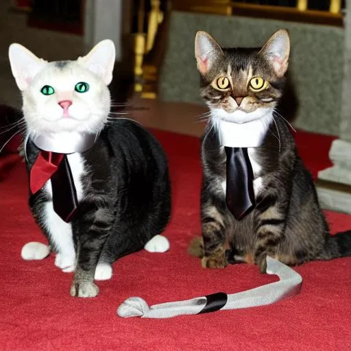 Prompt: A picture that is photographic evidence of cats having ties to the Illuminati and the Freemasons. 
