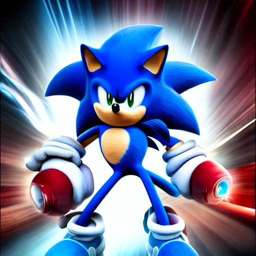 sonic the hedgehog bodybuilder, character portrait,...