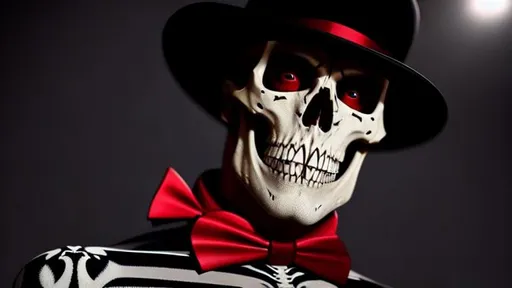 Prompt: epic professional digital portrait of a male skeleton wearing red sweater with black bow tie, Sinister, Savage, background street, best on artstation, cgsociety, wlop, Behance, pixiv, astonishing, impressive, outstanding, epic, cinematic, Debonair, Strong, concept artwork, much detail, masterpiece, midnight, Intricate Details, Tim Bradstreet