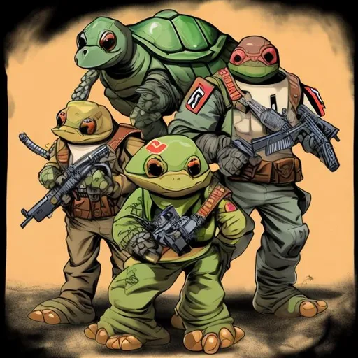Prompt: Nazi, turtle, gunhead