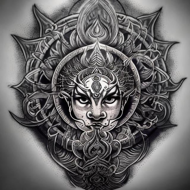 Shiva Stencil Tattoo Design Book