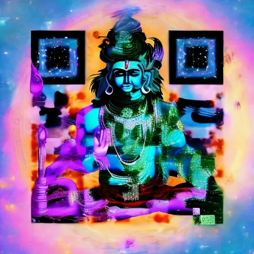 Prompt: lord shiva in space