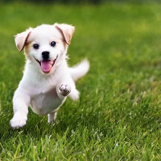 Prompt: e.g. cute puppy on grass running and playing with human
