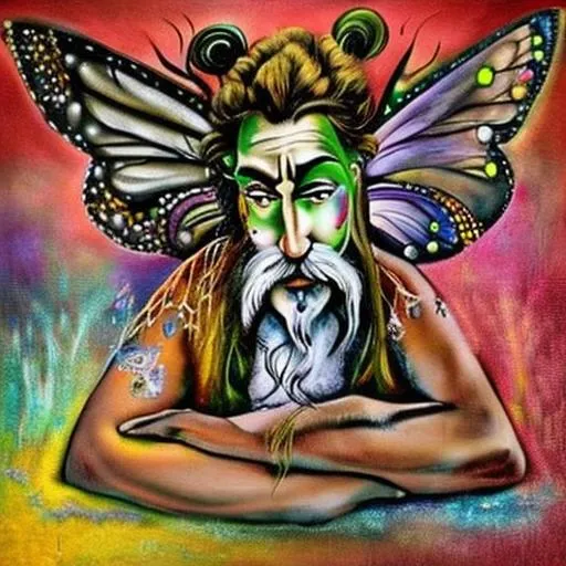 Prompt: homeless fairy painted as if salvador dali was imitating the reinassance masters it must be realistic painting style