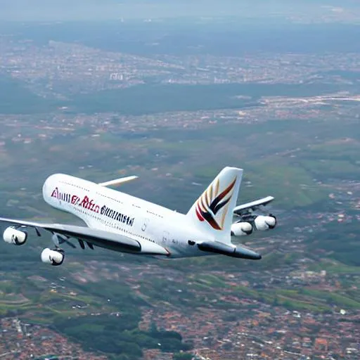 Prompt: a380 in the sky
