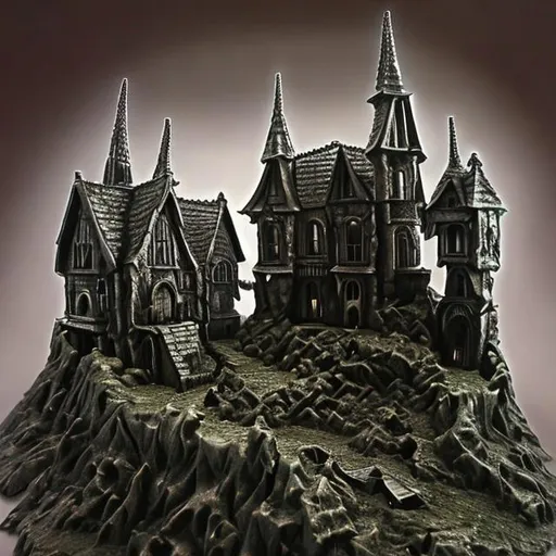 Prompt: gothic village in the style of H. P. Lovecraft