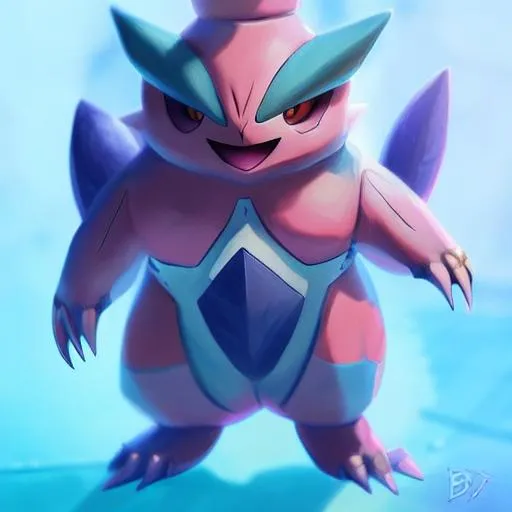 Prompt: a close up of a pokemon character, ability image, epic fantasy digital art style, by Lois van Baarle, detailed full body concept, adorable glowing creature, fantasy art behance, hyper bullish, painted with a thick brush, fluffy'', experiment, by Mario Dubsky, cute, fierce looking