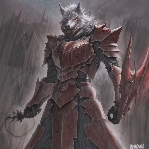 Prompt: Demon Wolf In iron Armour

