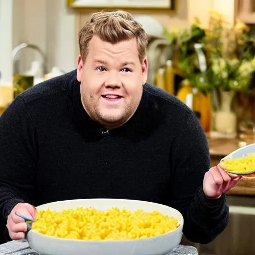 Prompt: James Corden vs Macncheese