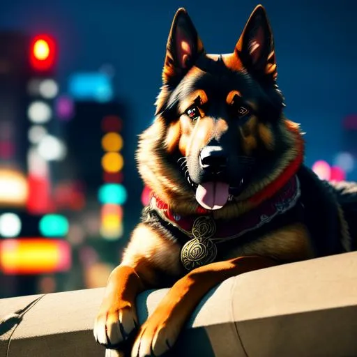 Cyberpunk dog HD wallpaper background