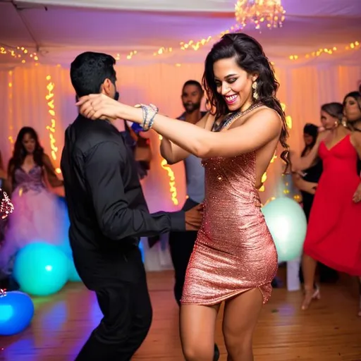 Prompt: Dancing Bachata at party

