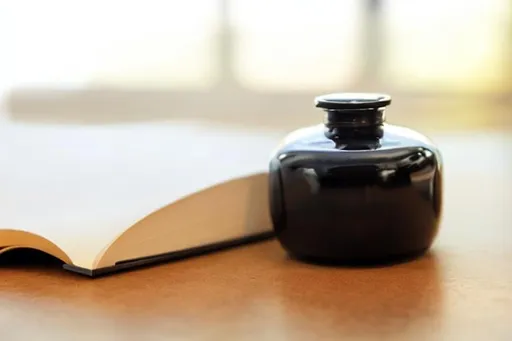 empty book on a pink table