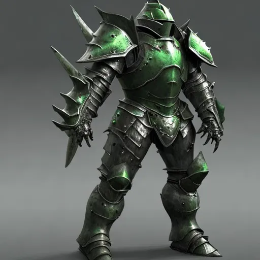 Prompt: Realistic green armored Knight 