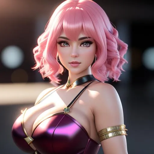 Prompt: {{{{highest quality 3d concept art masterpiece}}}} best octane unreal engine 5 render with {{volumetric lighting}}, hyperrealistic intricate 128k UHD HDR,

hyperrealistic intricate perfect full body image of flirtatious seductive stunning gorgeous beautiful cute mystical feminine 22 year old anime like girl with 
{{hyperrealistic intricate pink hair}} 
and 
{{hyperrealistic intricate clear blue eyes}} 
and hyperrealistic intricate perfect flirtatious seductive stunning gorgeous beautiful cute mystical feminine face with unique features wearing 
{{hyperrealistic intricate body tight pink wool dress}}
 with deep exposed cleavage and visible abs,
soft skin and red blush cheeks and cute sadistic smile, 

epic fantasy, 
perfect anatomy in perfect composition approaching perfection, 
{{seductive love gaze at camera}}, 

hyperrealistic intricate blurred mystical trippy warm forest in background, {{warm atmosphere}}, 
  
cinematic volumetric dramatic 
dramatic studio 3d glamour lighting, 
backlit backlight, 
professional long shot photography, 

triadic colors,
sharp focus, 
occlusion, 
centered, 
symmetry, 
ultimate, 
shadows, 
highlights, 
contrast, 
{{sexy}}, 
{{huge breast}}