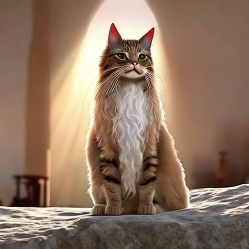 Prompt: actual photo of jesus cat, surprise me