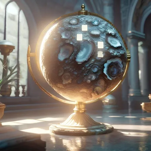 Prompt: globe in form of oyster, cinematic, cinematic lighting, unreal engine, super detailed,