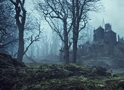 Prompt: Elden ring,dark soul,forest, castle