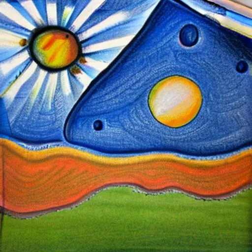 Prompt: Sun , color pencil drawing 