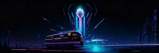 Prompt: Bus in space, psychedelic neon background, perfect composition, hyperrealistic, super detailed, 8k, high quality, trending art, trending on artstation, sharp focus, studio photo, intricate details, highly detailed, cyberpunk, by greg rutkowski