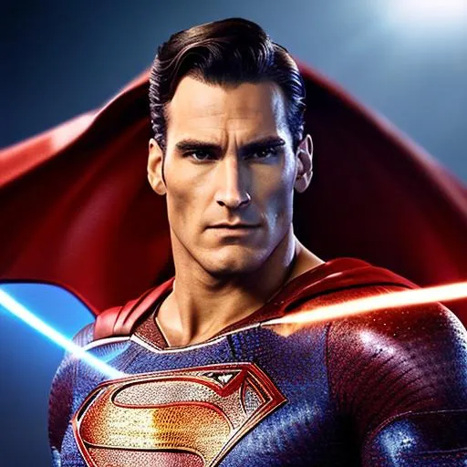 Prompt: Photorealistic Superman, Full Body Flying Action Pose, Hyperdetailed, Intricate Detail, Highly detailed face, Detailed Hands, Bright Sun Light, Rear Lit, Deep Colors, Realism, inspired by 1990's Superman, Kriptonian, Mid-30's Superman, Clean Shaven, Body Builder, Long Red Cape, Long Sleeve