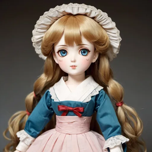 Prompt: An 1800s anime girl doll