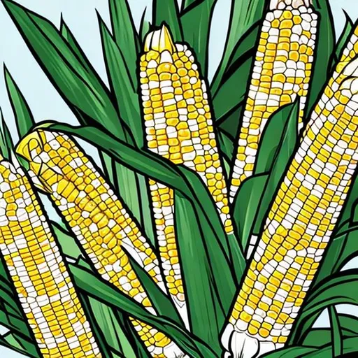 Prompt: corn in Lichtenstein style