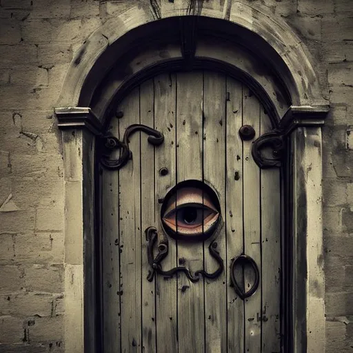 Prompt: Door with one eye 
