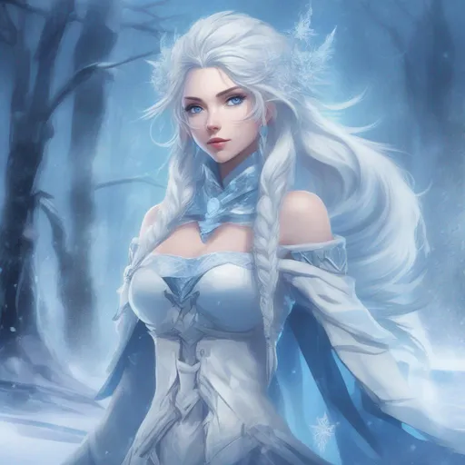 Prompt: Ice maiden, masterpiece, Best Quality, in anime  style