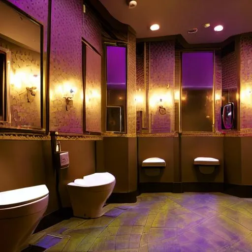 Prompt: Night club bathroom