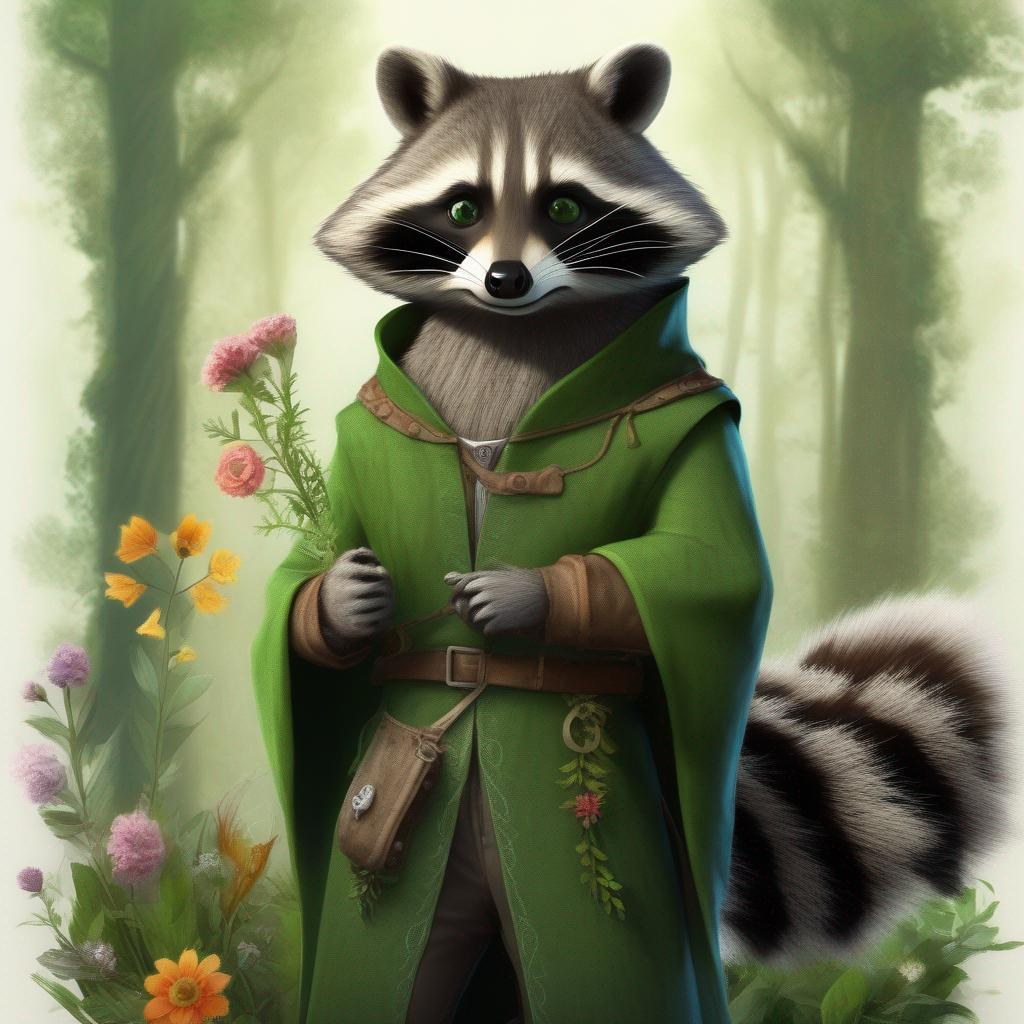 anthropomorphic, raccoon, realistic, human proportio... | OpenArt