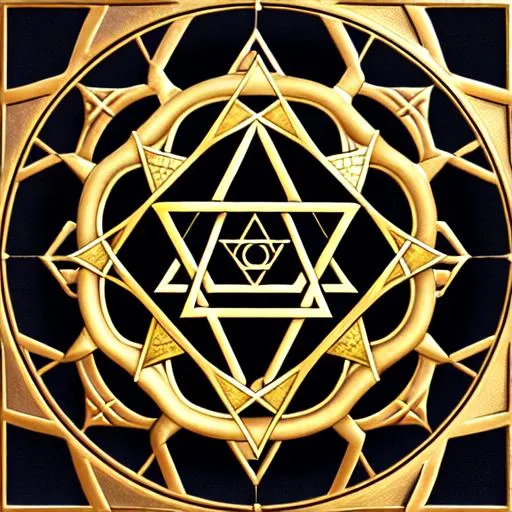 Prompt: hexagram, kabbalah, thelema, etz hayim