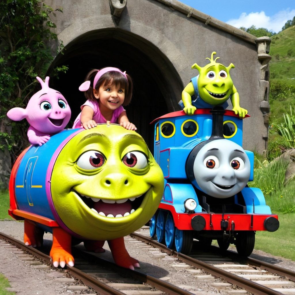 Dora the exploiter Shrek the tank engine