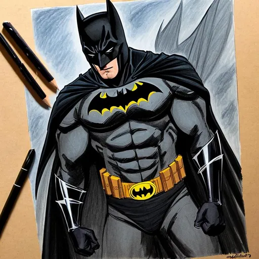 batman drawings with color