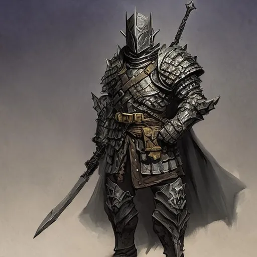 Prompt: A menacing armored dnd character