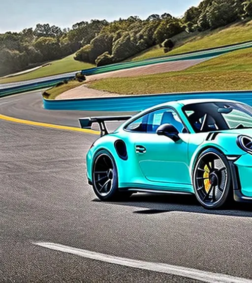 Prompt: Turquoise, Porsche 911 GT3 RS 2022.