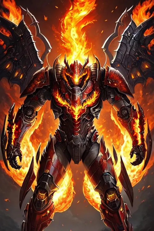 Prompt: Poster art, high-quality high-detail highly-detailed breathtaking hero ((by Aleksi Briclot and Stanley Artgerm Lau)) - ((a reptile head )), surrounded by flames, fire,  male,highly detailed reptile head,  detailed scaly skin , flames all around, detailed gun metal grey mech suit, full body, black futuristic mech armor, wearing mech armour suit, 8k,  full form, jungle  setting, has highly detailed flame thrower, full form, epic, 8k HD, fire, sharp focus, ultra realistic clarity. Hyper realistic, Detailed face, portrait, realistic, close to perfection, more black in the armour, 
wearing blue and black cape, wearing carbon black cloak with yellow, full body, high quality cell shaded illustration, ((full body)), dynamic pose, perfect anatomy, centered, freedom, soul, Black short hair, approach to perfection, cell shading, 8k , cinematic dramatic atmosphere, watercolor painting, global illumination, detailed and intricate environment, artstation, concept art, fluid and sharp focus, volumetric lighting, cinematic lighting, 
