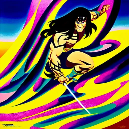 Prompt: Conan the Barbarian painted by Tomokazu Matsuyama