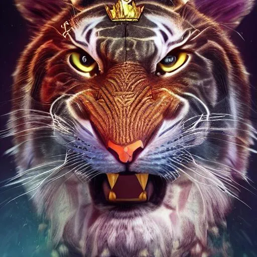 Prompt: king infinity tiger, hyperdetailed, artstation, cgsociety, 4k, 8k