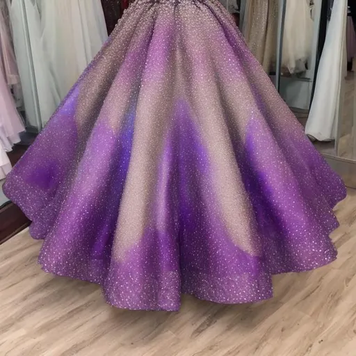 Prompt: Vestido roxo e com detalhes do universo 