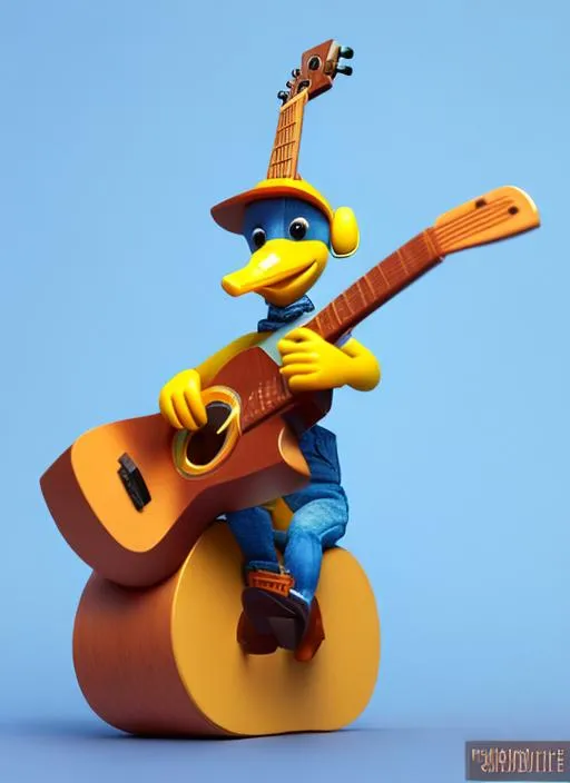 Prompt: Tiny cute duck playing
guitar toy, standing
character, soft smooth
lighting, soft pastel
colors, skottie young,
3d blender render,
polycount, modular
constructivism, pop
surrealism, physically
based rendering,
square image