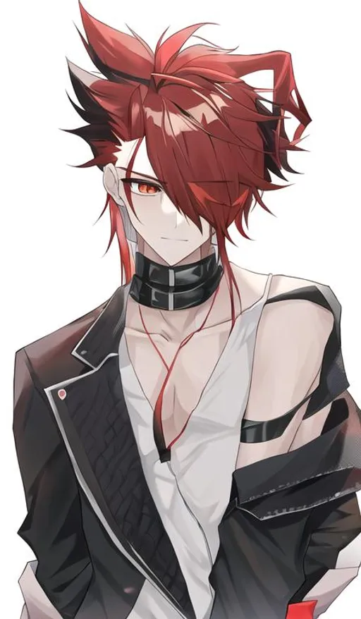 Prompt: Zerif 1male (Red side-swept hair covering his right eye) 