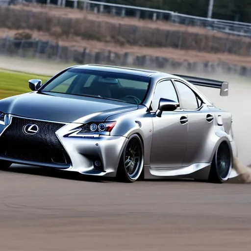 Prompt: A Lexus car drifting
